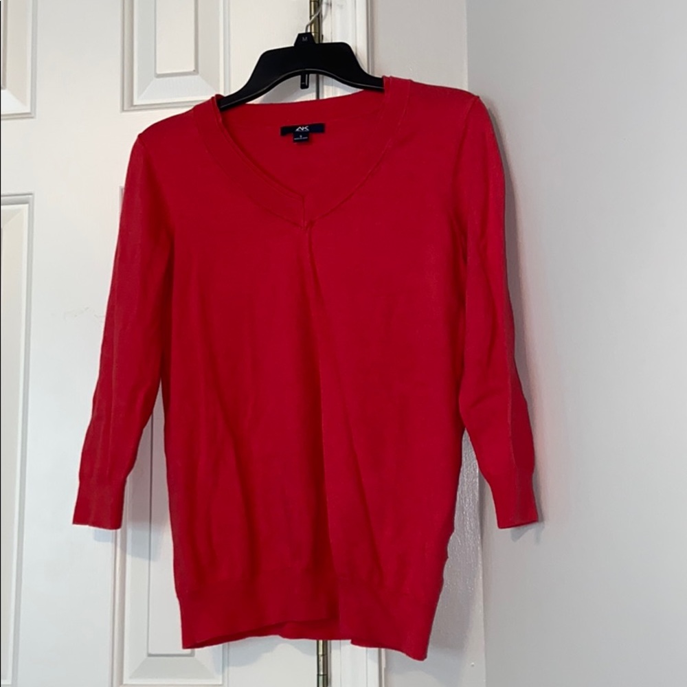 ANNE KLEIN SPORT LIGHTWEIGHT V-NECK SWEATER